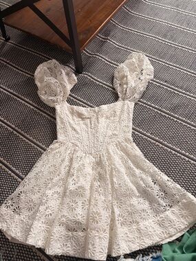 Bardot White Eyelet Mini Dress